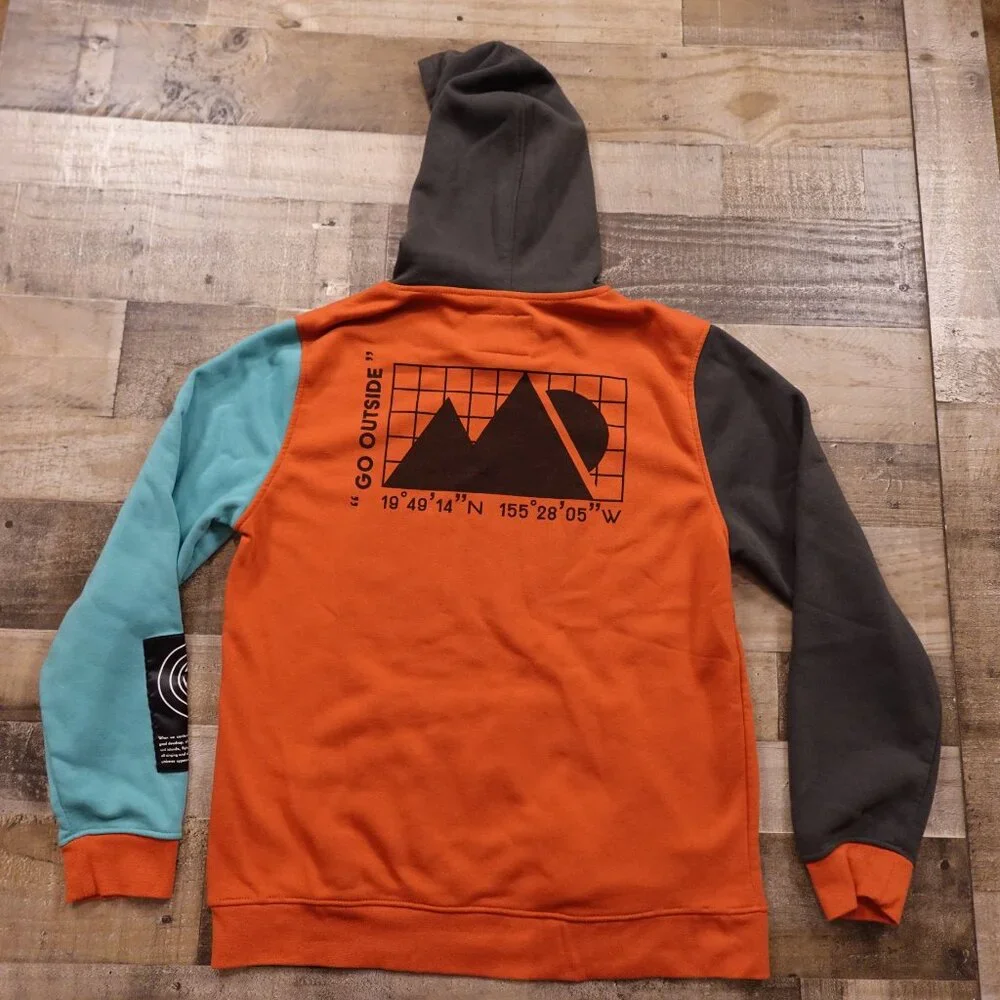 Brooklyn Cloth Colorblock Hoodie XL – “Go Outside” Graphic - Picture 13 of 14